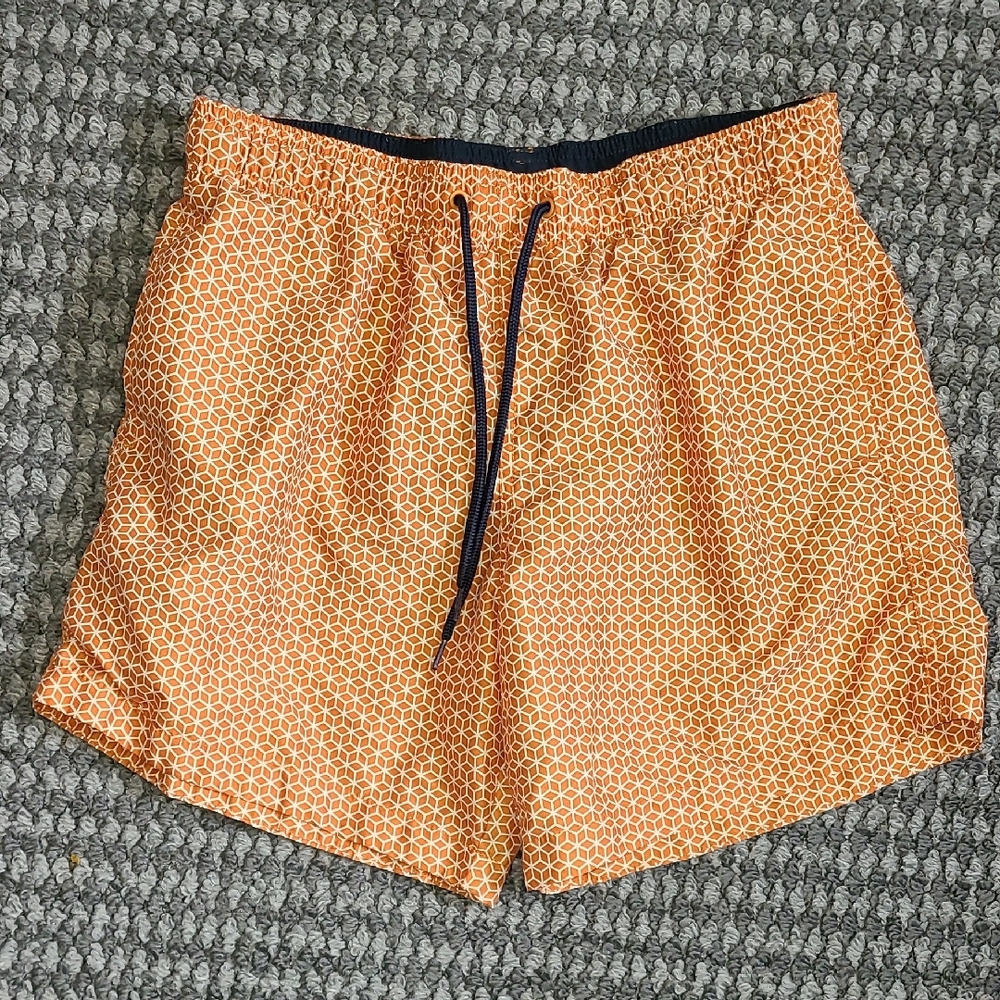 H&M Orange Patterned Swim Shorts Size M‎